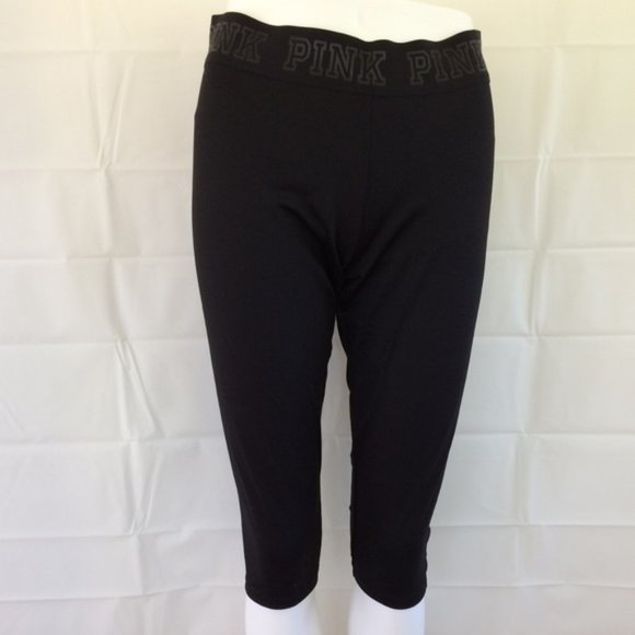 PINK Victoria's Secret Pants - Victoria's Secret PINK Black Extreme Crop Leggings